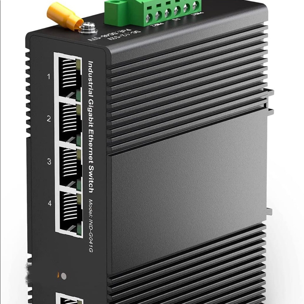 MokerLink 5 Port PoE Gigabit Industrial DIN-Rail Ethernet Switch UL Power Supply